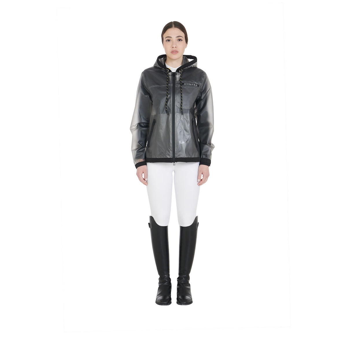 Women's transparent technical raincoat