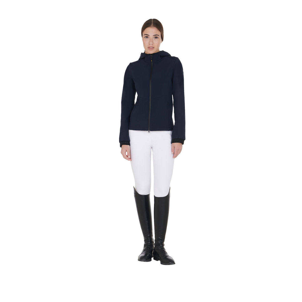 Women's slim fit softshell jacket with concealed pockets