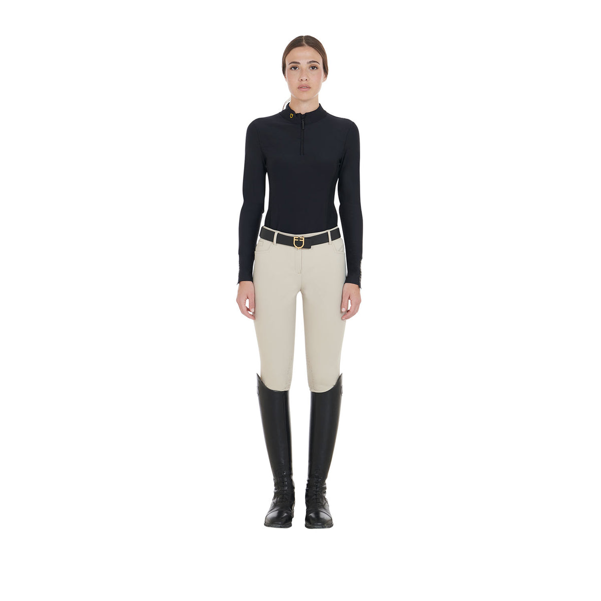Women's long-sleeved training technical polo shirt