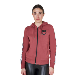 Women's hooded sweatshirt with front zip REDWOOD (18-1443) / XL