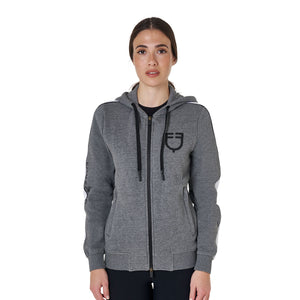 Women's hooded sweatshirt with front zip GREY MELANGE / XL