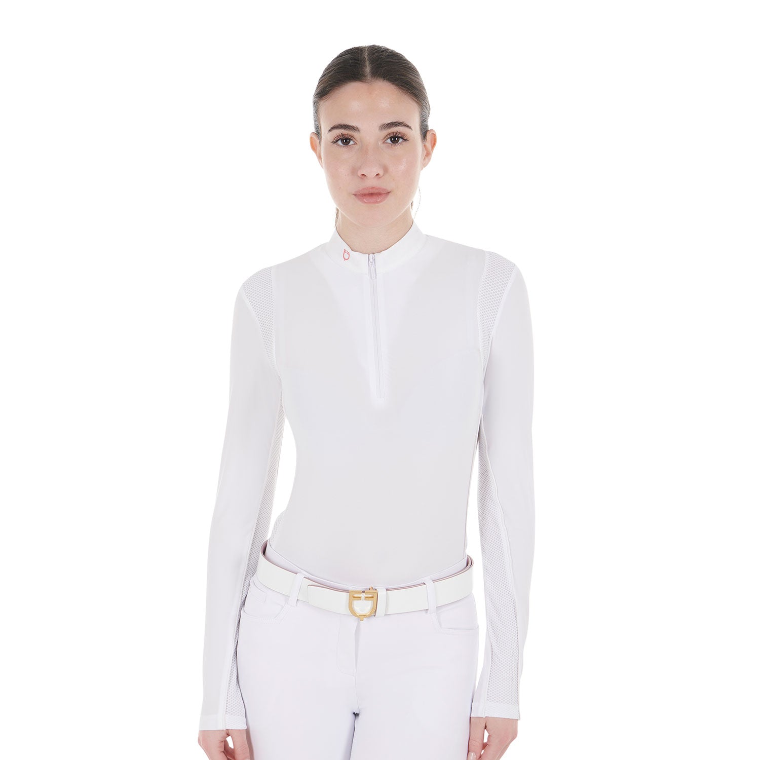 Women's competition polo shirt with mesh inserts white / XS