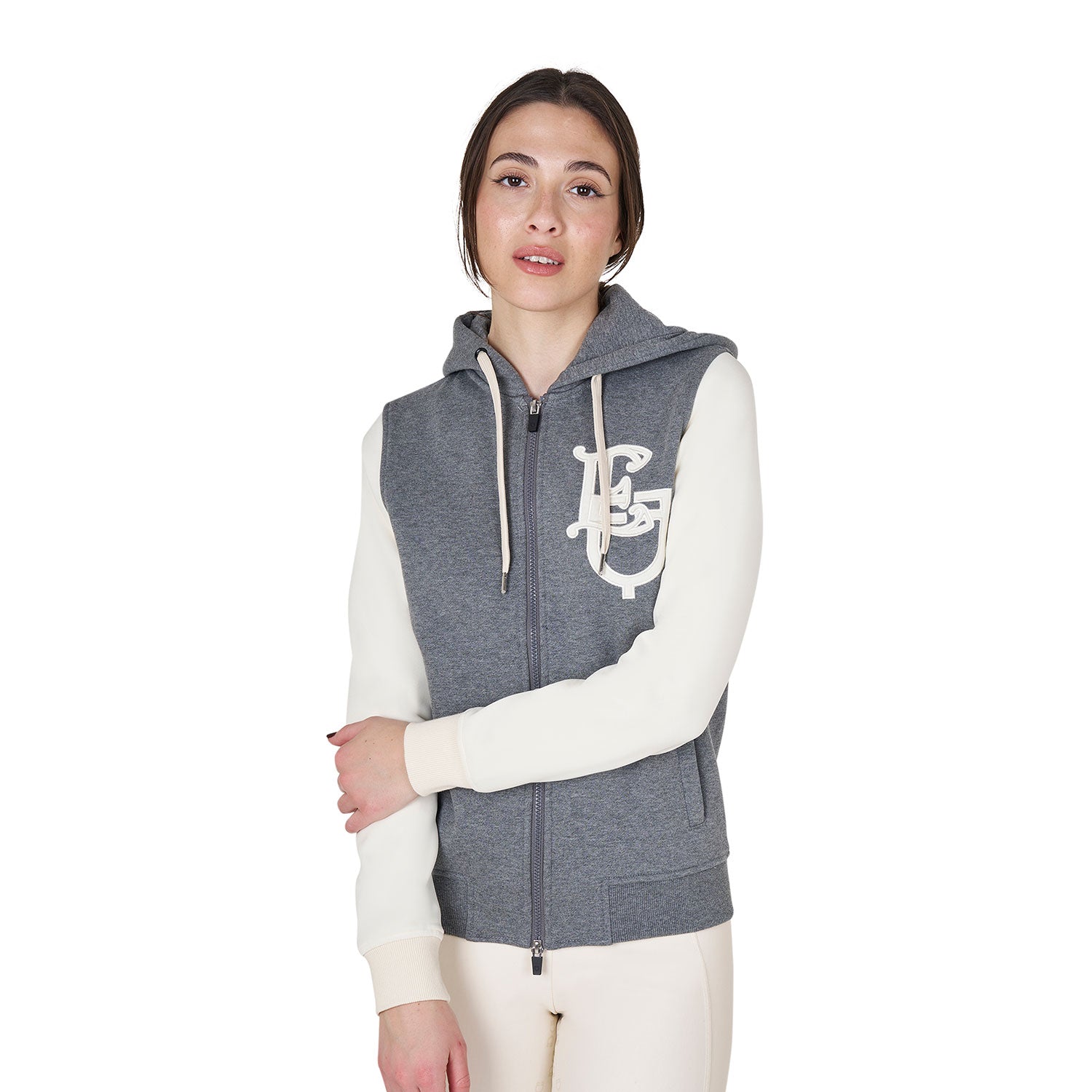 women's eq two tone hoodie with front zip
