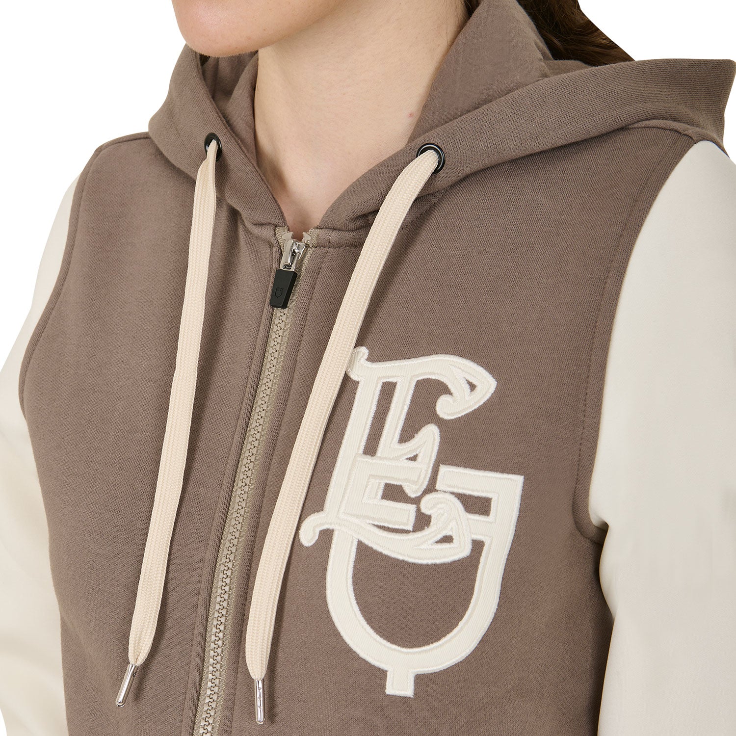 women's eq two tone hoodie with front zip