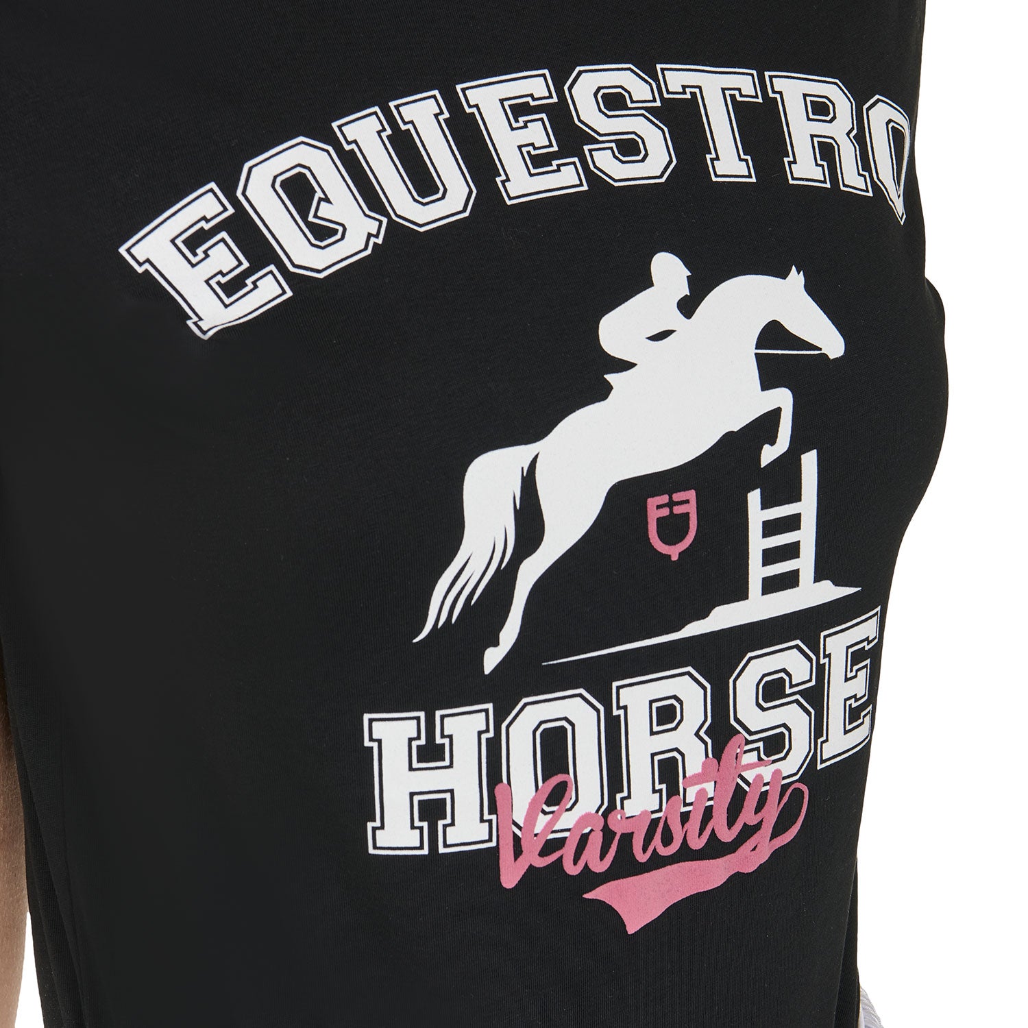 Women's Horse Varsity cotton T-shirt BLACK / XL