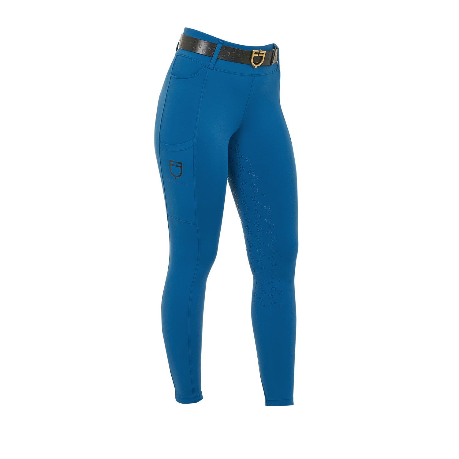 Women's high-waisted leggings with belt loops BLUE CORAL (19-4526) / XL