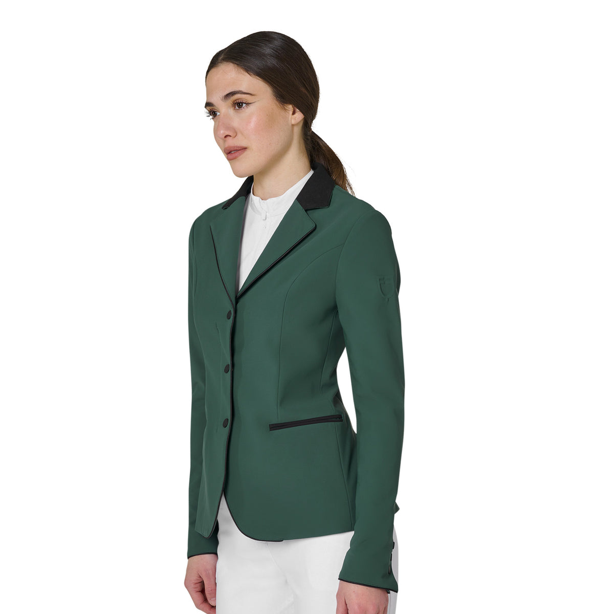 Women's competition jacket with zip and buttons