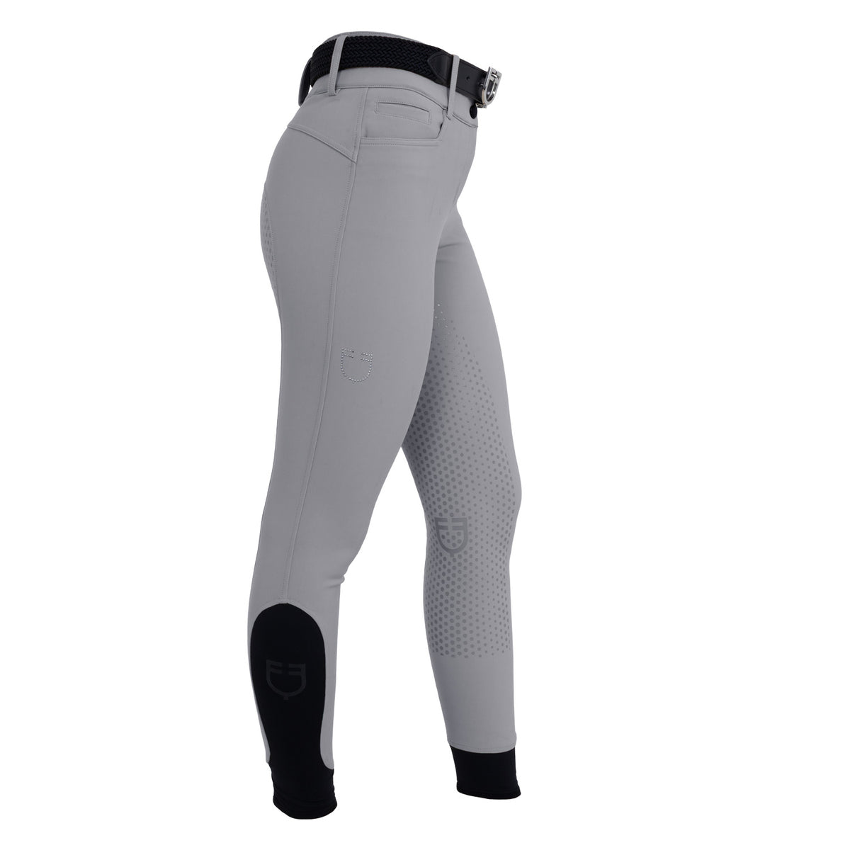 Women's high-waisted full-grip breeches with rhinestone logo