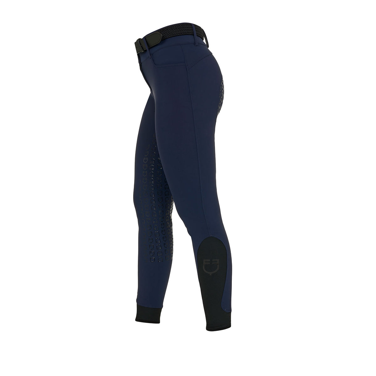 Women's high-waisted full-grip breeches with rhinestone logo