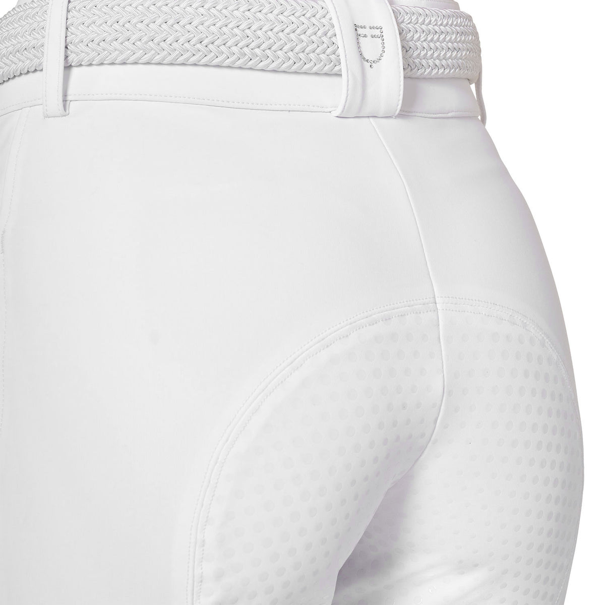 Women's high-waisted full-grip breeches with rhinestone logo