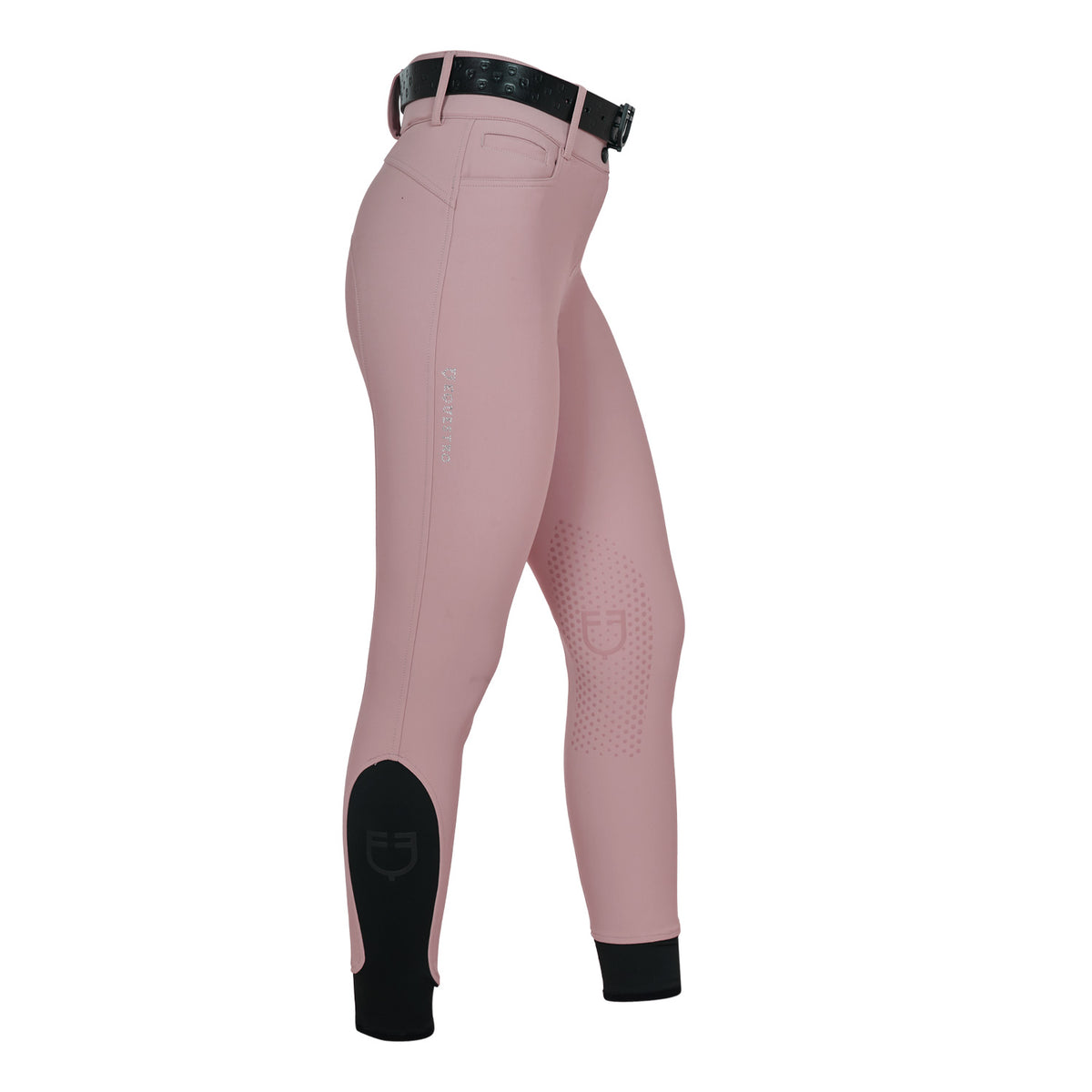 Women's high-waisted breeches with rhinestone logo