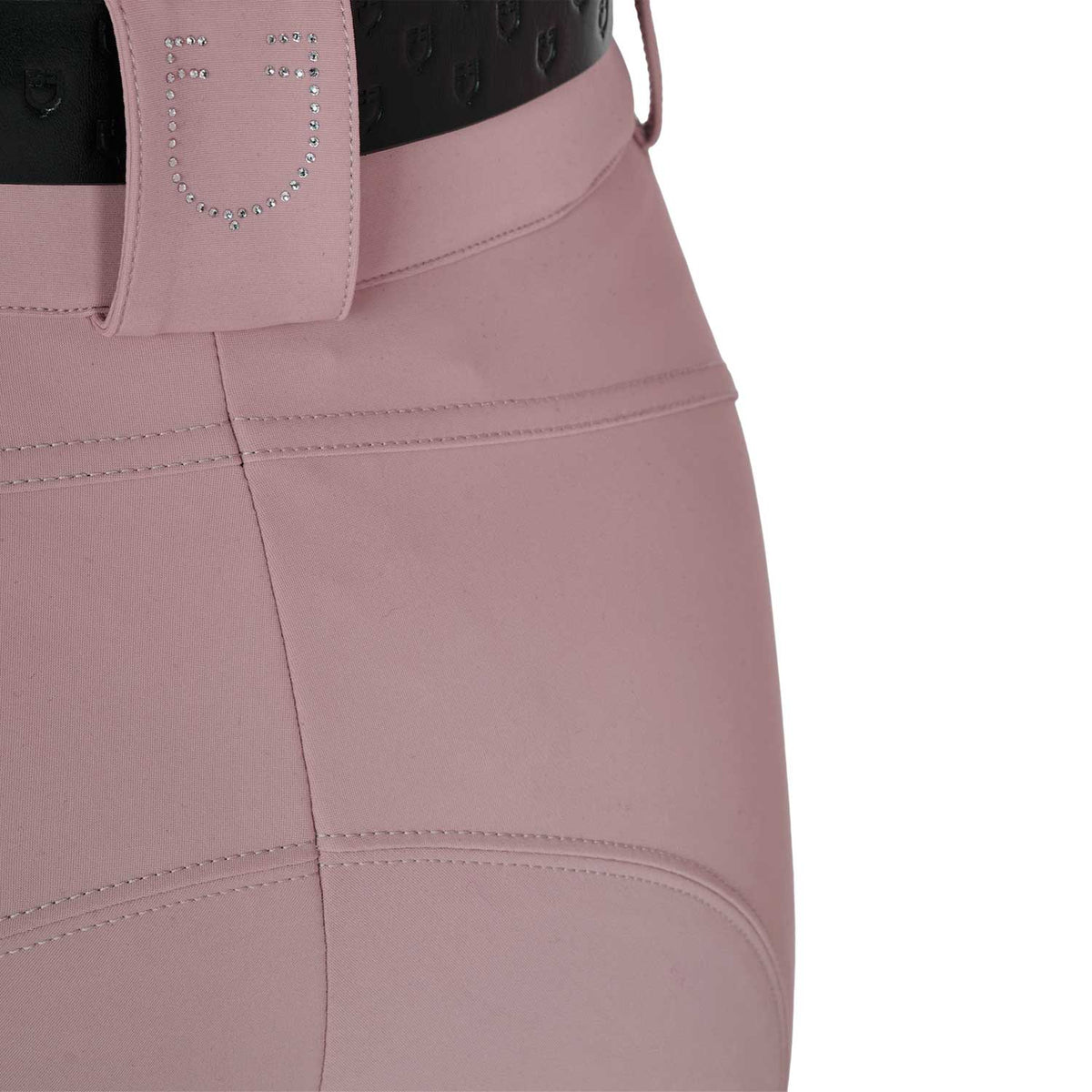 Women's high-waisted breeches with rhinestone logo