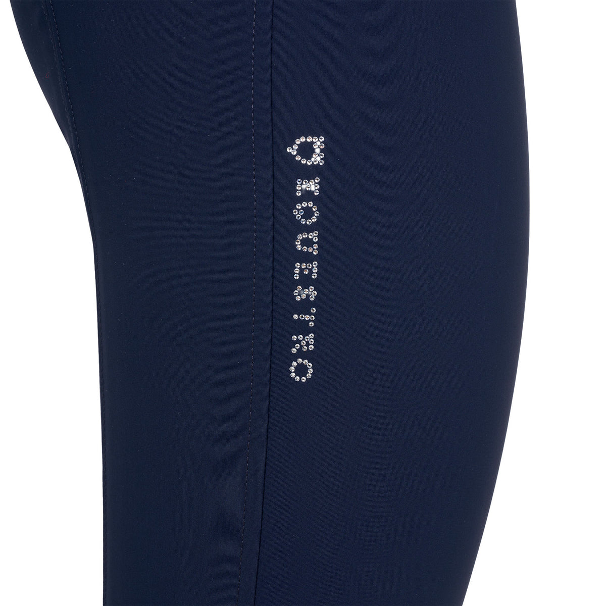 Women's high-waisted breeches with rhinestone logo