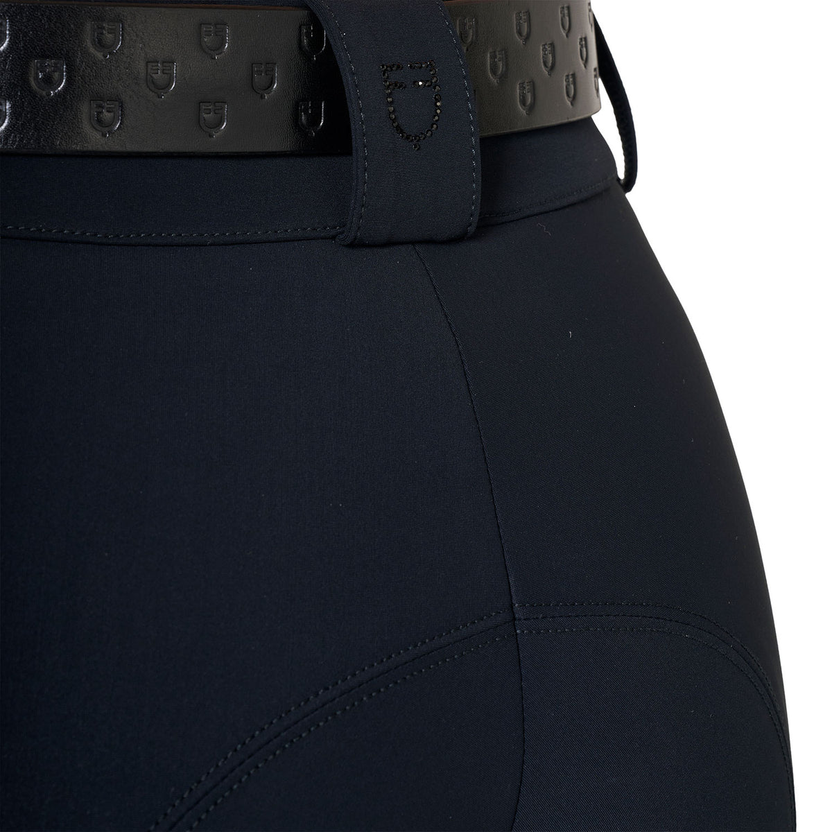 Women's high-waisted breeches with rhinestone logo