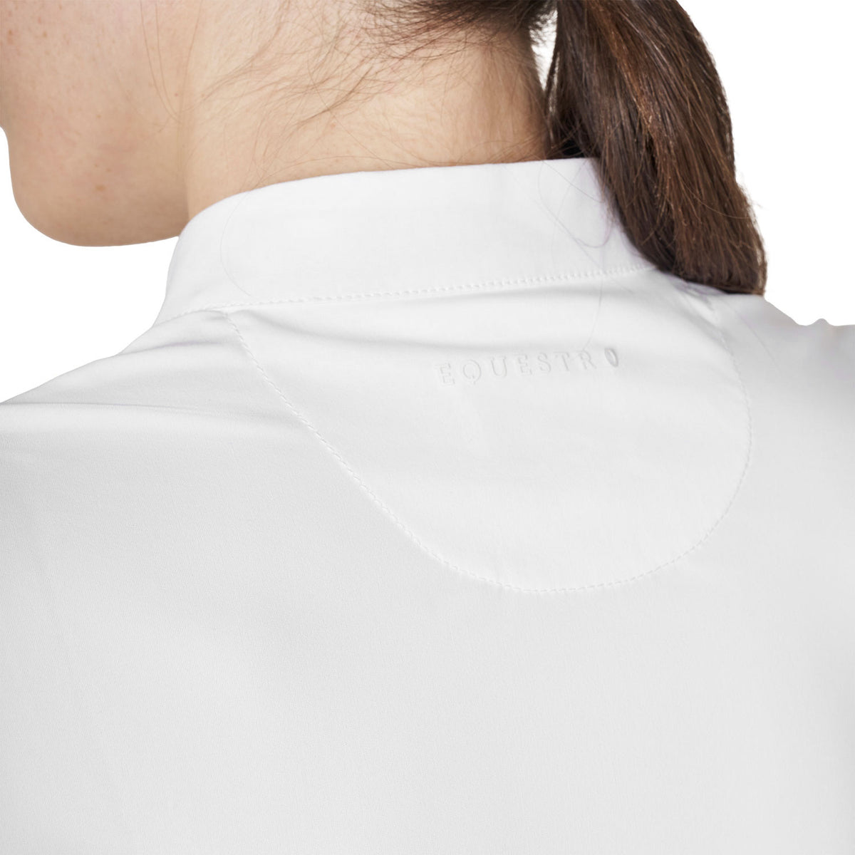 Women's competition polo with shirt collar and rhinestones