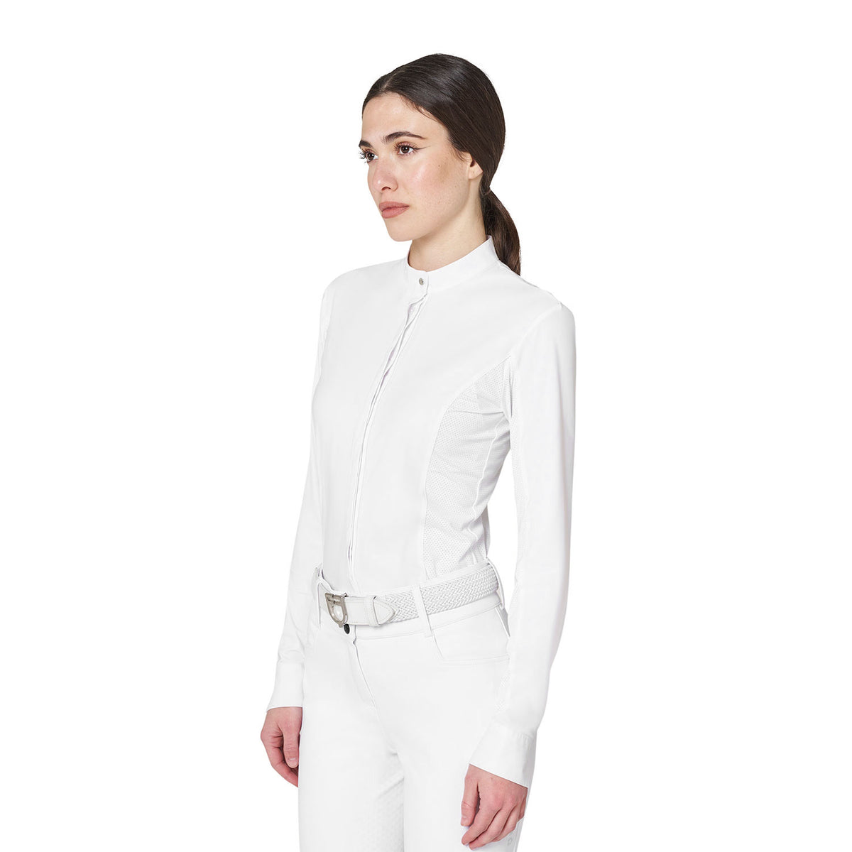 Women’s competition polo with shirt collar and mesh inserts