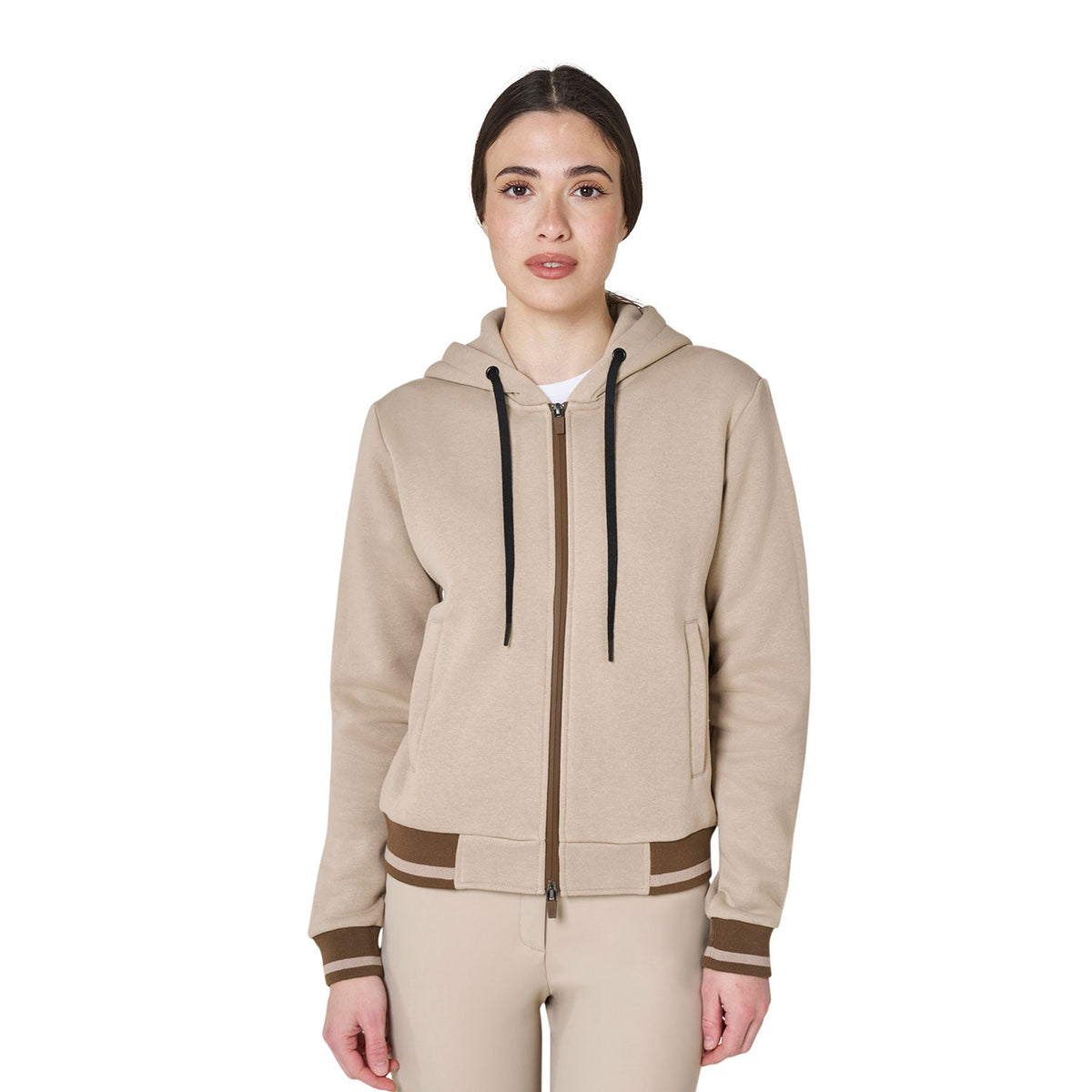 Women's hoodie with front zipper