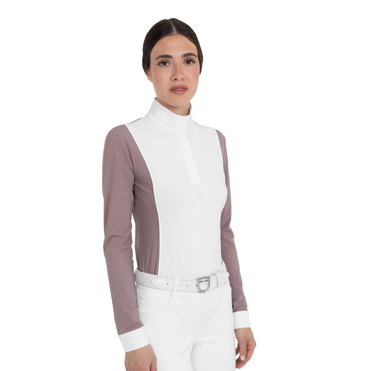 Women’s perforated long-sleeved competition polo shirt