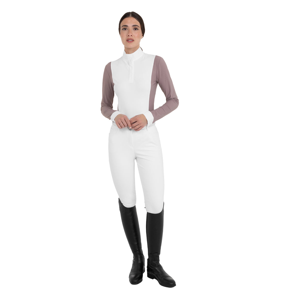 Women’s perforated long-sleeved competition polo shirt