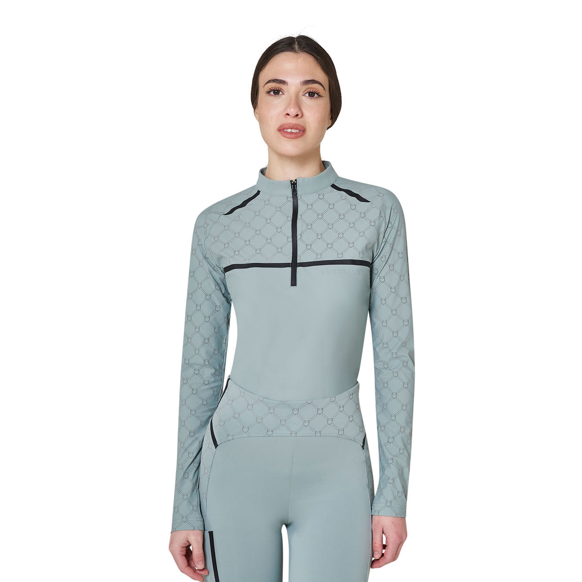 Women’s long-sleeved monogram print training polo shirt
