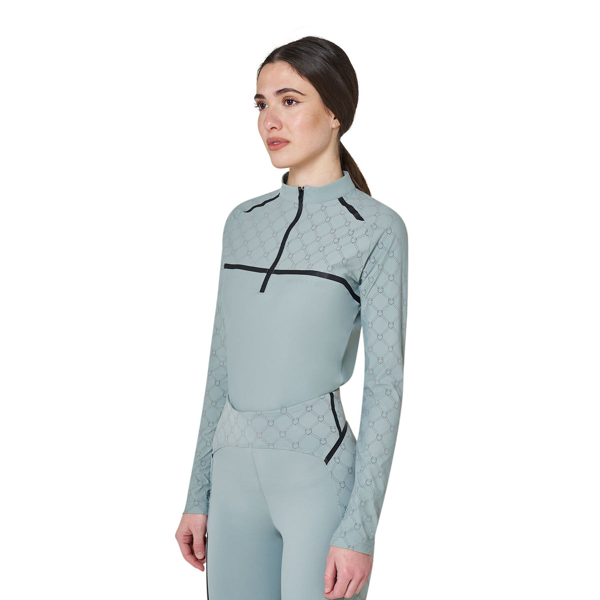 Women’s long-sleeved monogram print training polo shirt