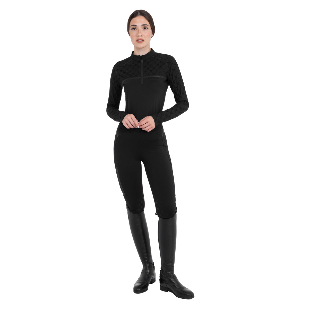 Women’s long-sleeved monogram print training polo shirt