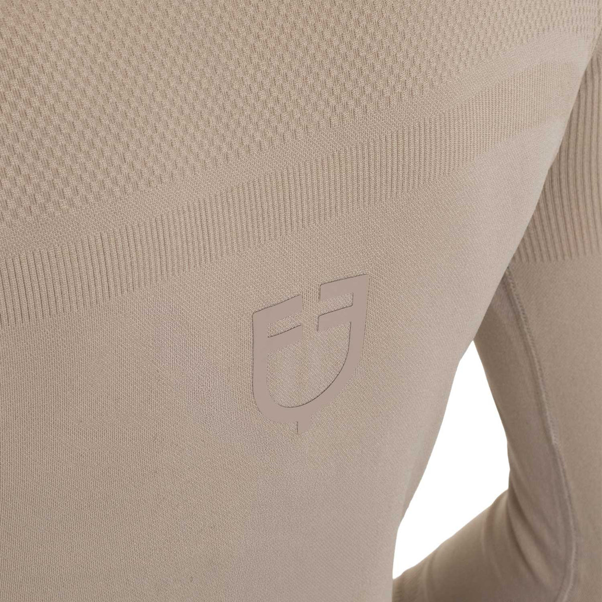 Women's training polo shirt in technical knit with zipper