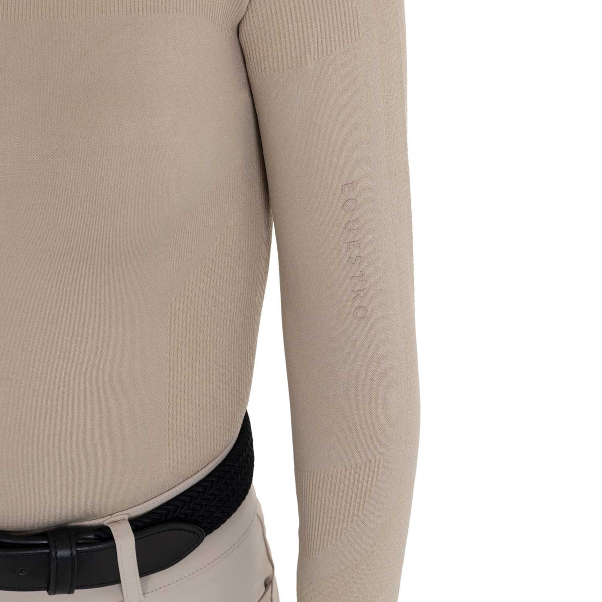 Women's training polo shirt in technical knit with zipper