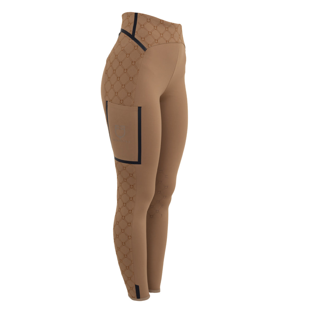 Women's high-waisted leggings in technical monogram fabric