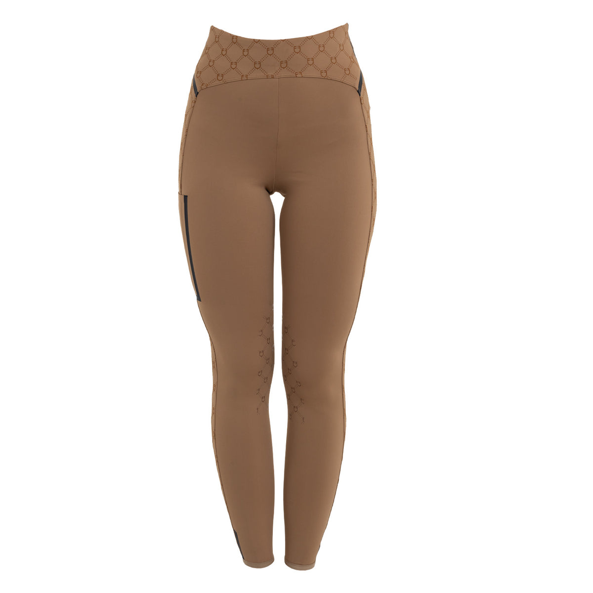 Women's high-waisted leggings in technical monogram fabric