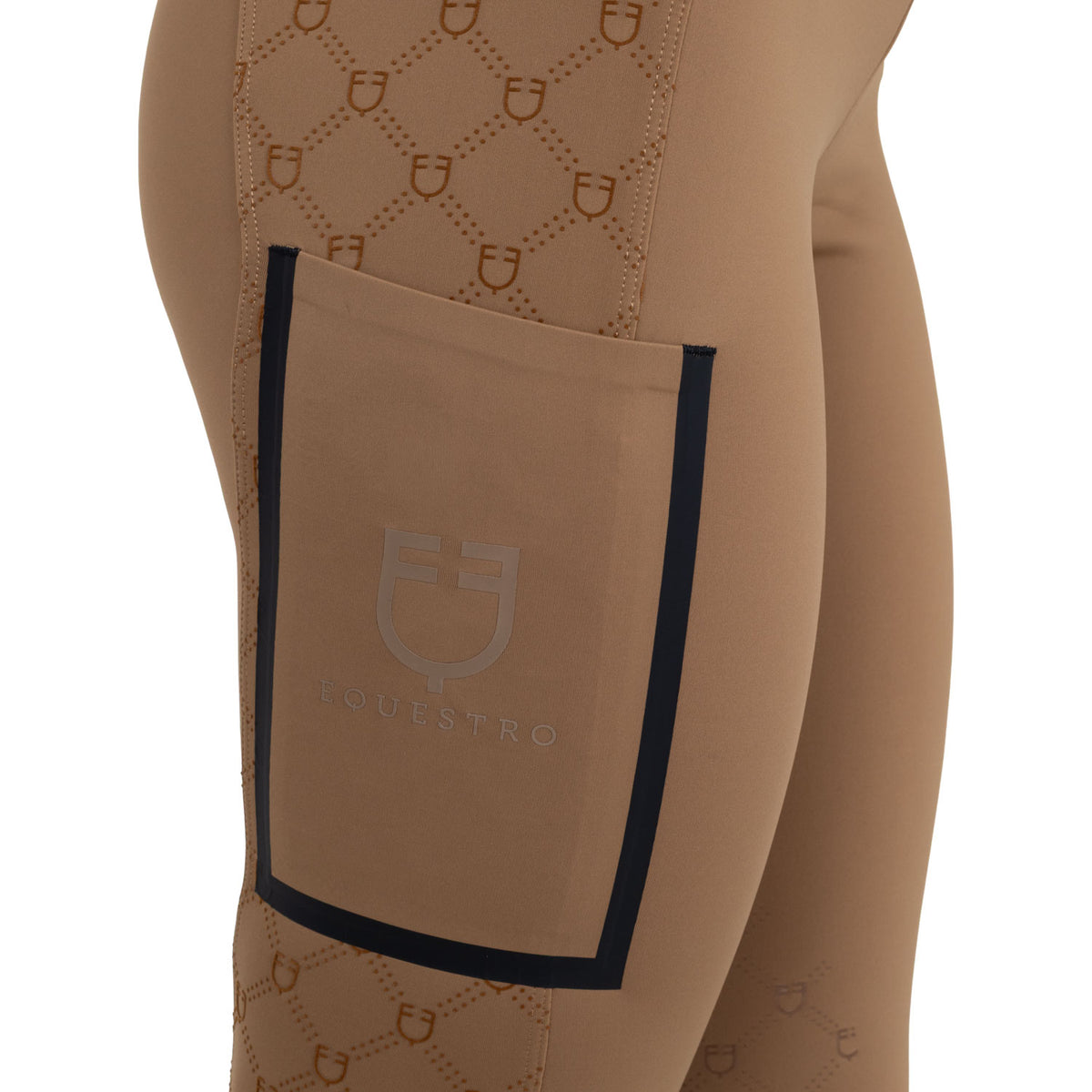 Women's high-waisted leggings in technical monogram fabric