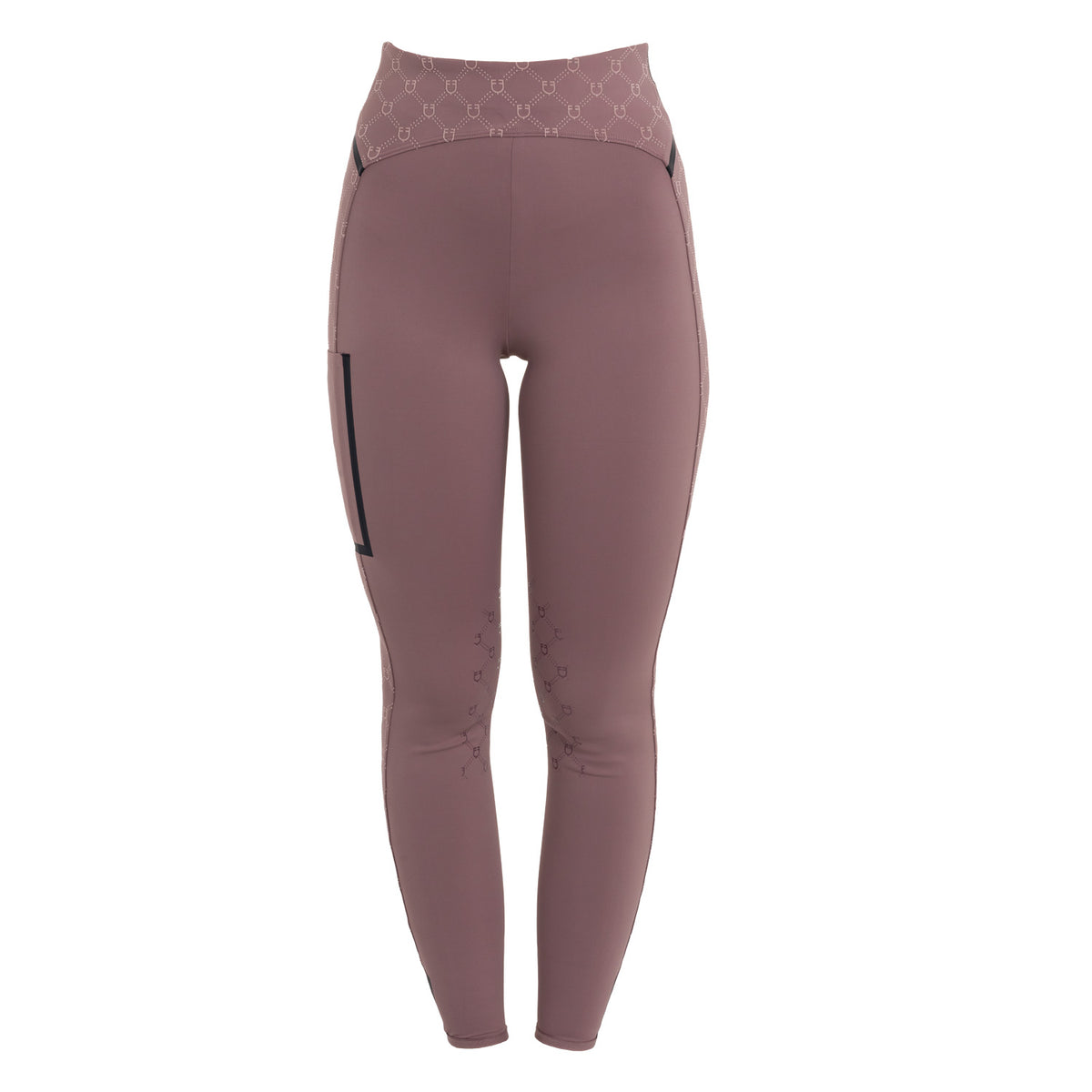 Women's high-waisted leggings in technical monogram fabric
