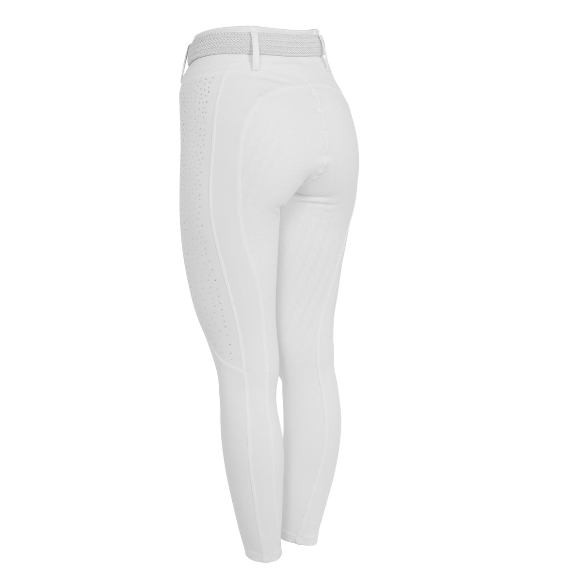 Women's high-waisted leggings with belt loops and rhinestones
