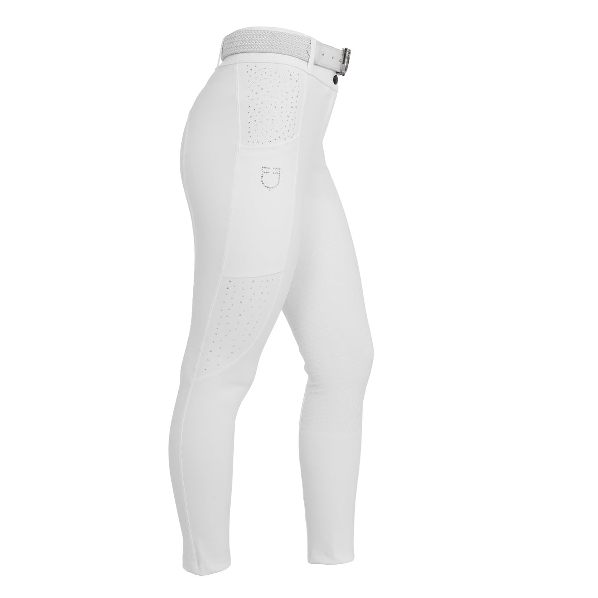 Women's high-waisted full grip breeches with rhinestones