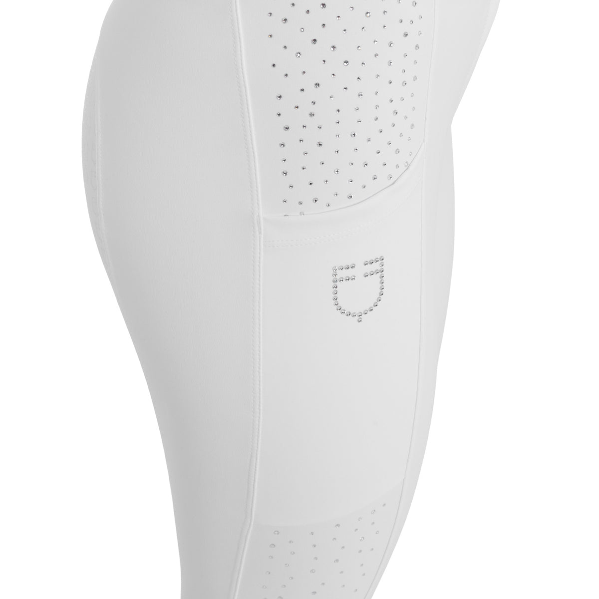 Women's high-waisted full grip breeches with rhinestones