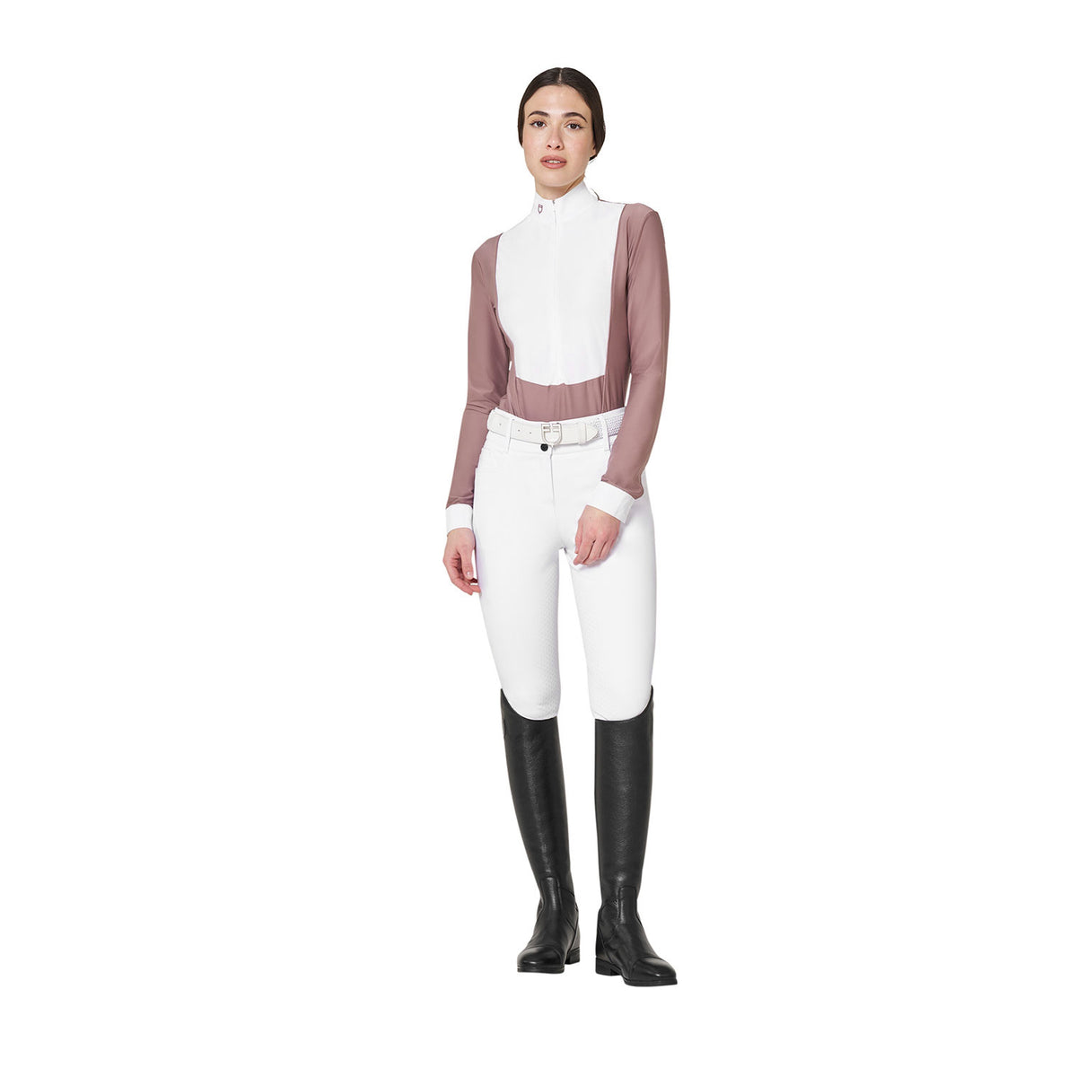 Women's competition polo shirt in winter technical fabric