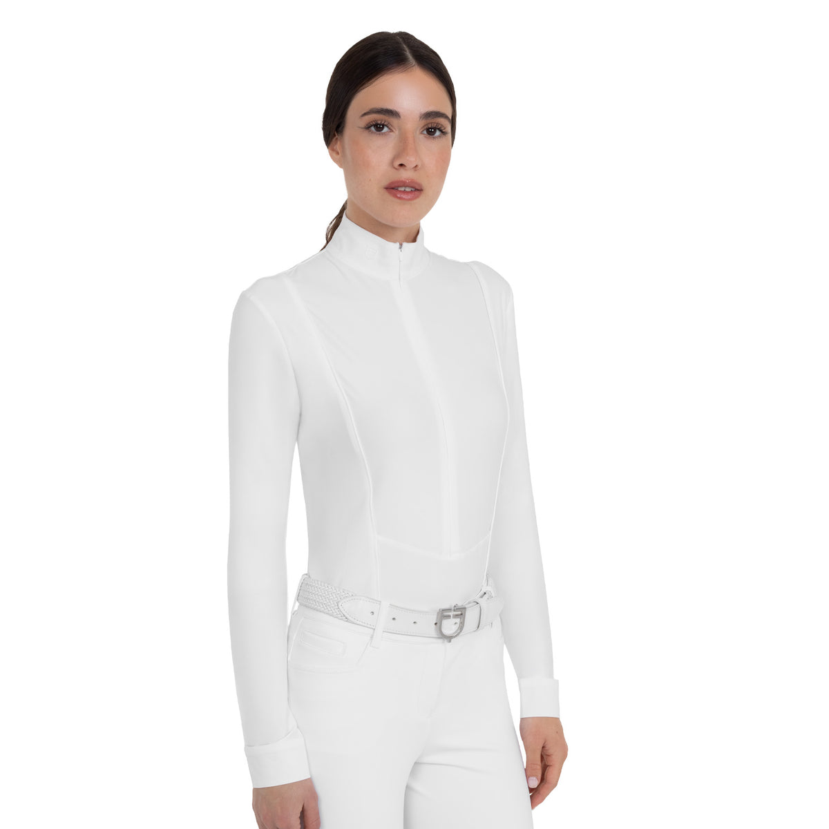 Women's competition polo shirt in winter technical fabric