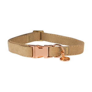 DOG COLLAR VELVET MOCHA / XS
