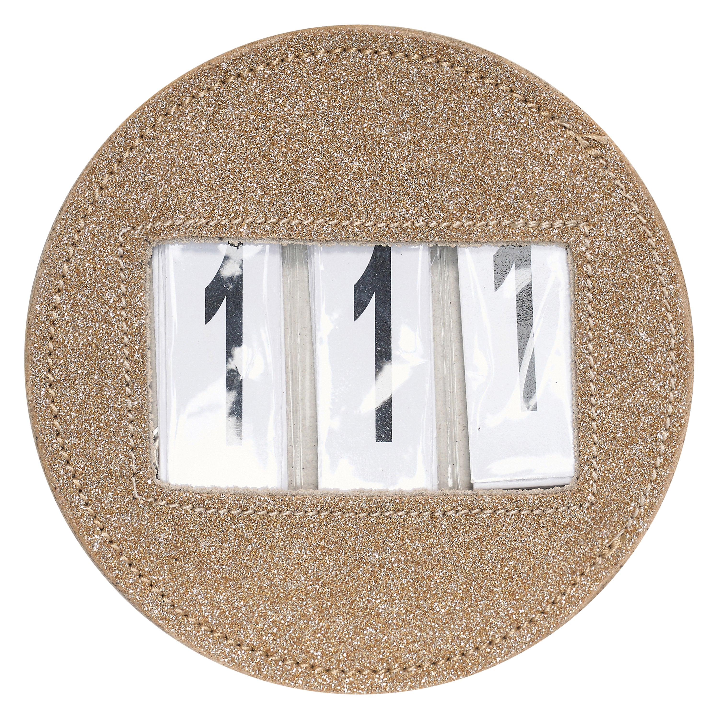 Competition number IRHGlitter round, set of 2 pcs Gold / 1SIZE