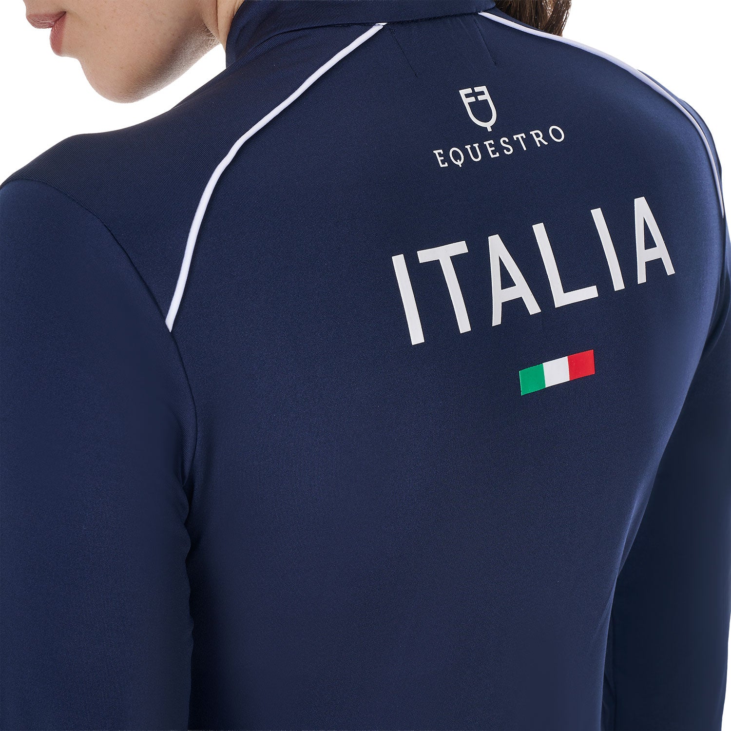 women's long-sleeved training technical polo shirt Navy (19-3923) / XXL