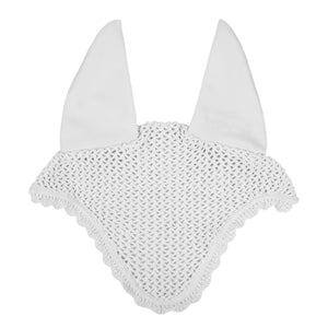 Knitted fly veil with elastic ears WHITE