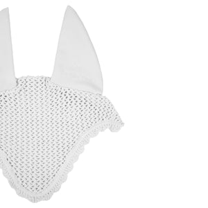 Knitted fly veil with elastic ears WHITE