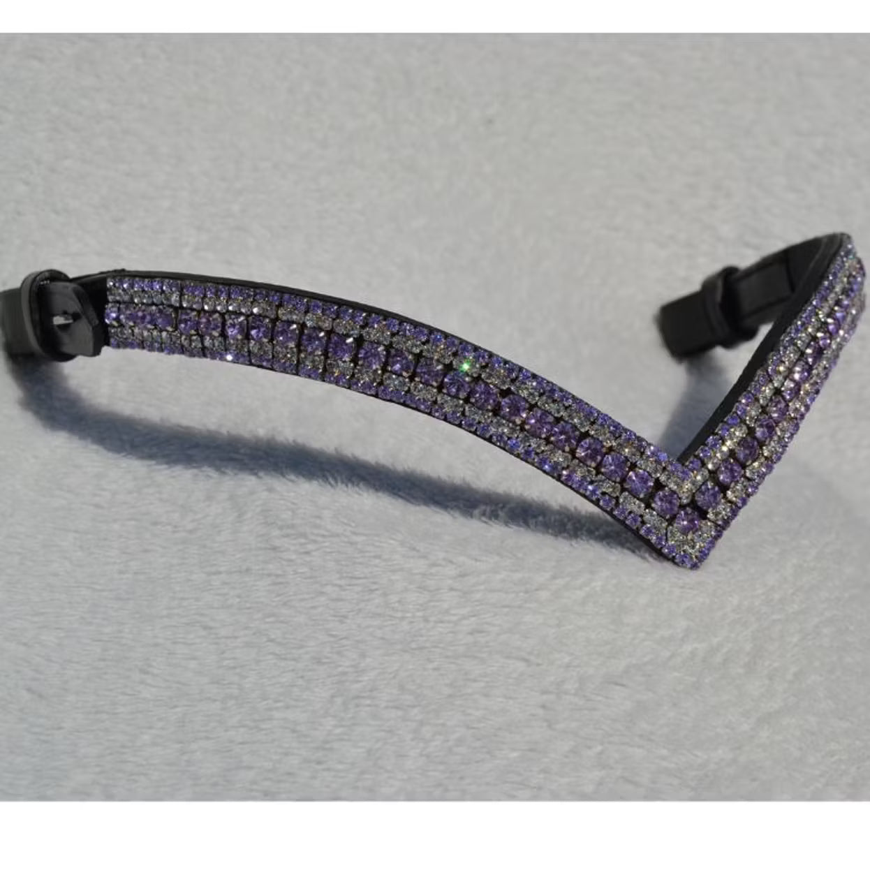 Brett lila strasspannband häst