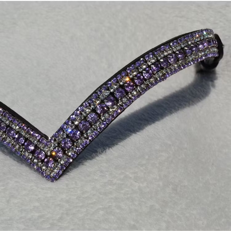 Brett lila strasspannband häst