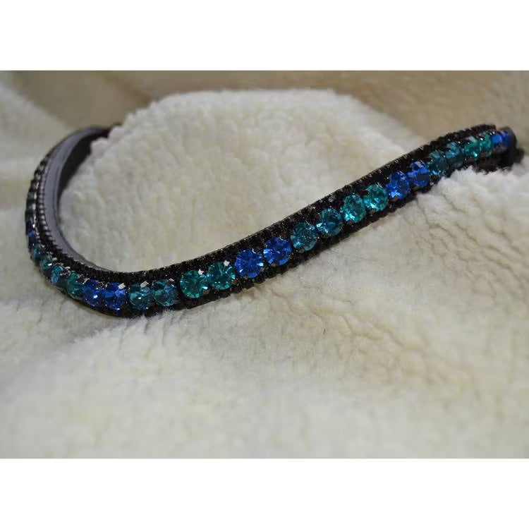 Pannband häst blå mix stora stenar