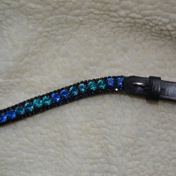 Pannband häst blå mix stora stenar