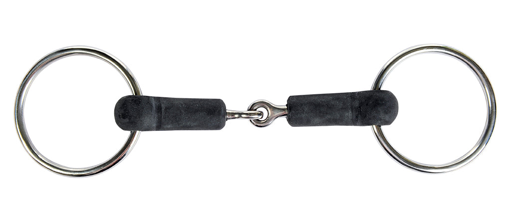 Loose ring snaffle 18 mm, rubber 9100 black / EU60/115 mm UK/US60/4.5
