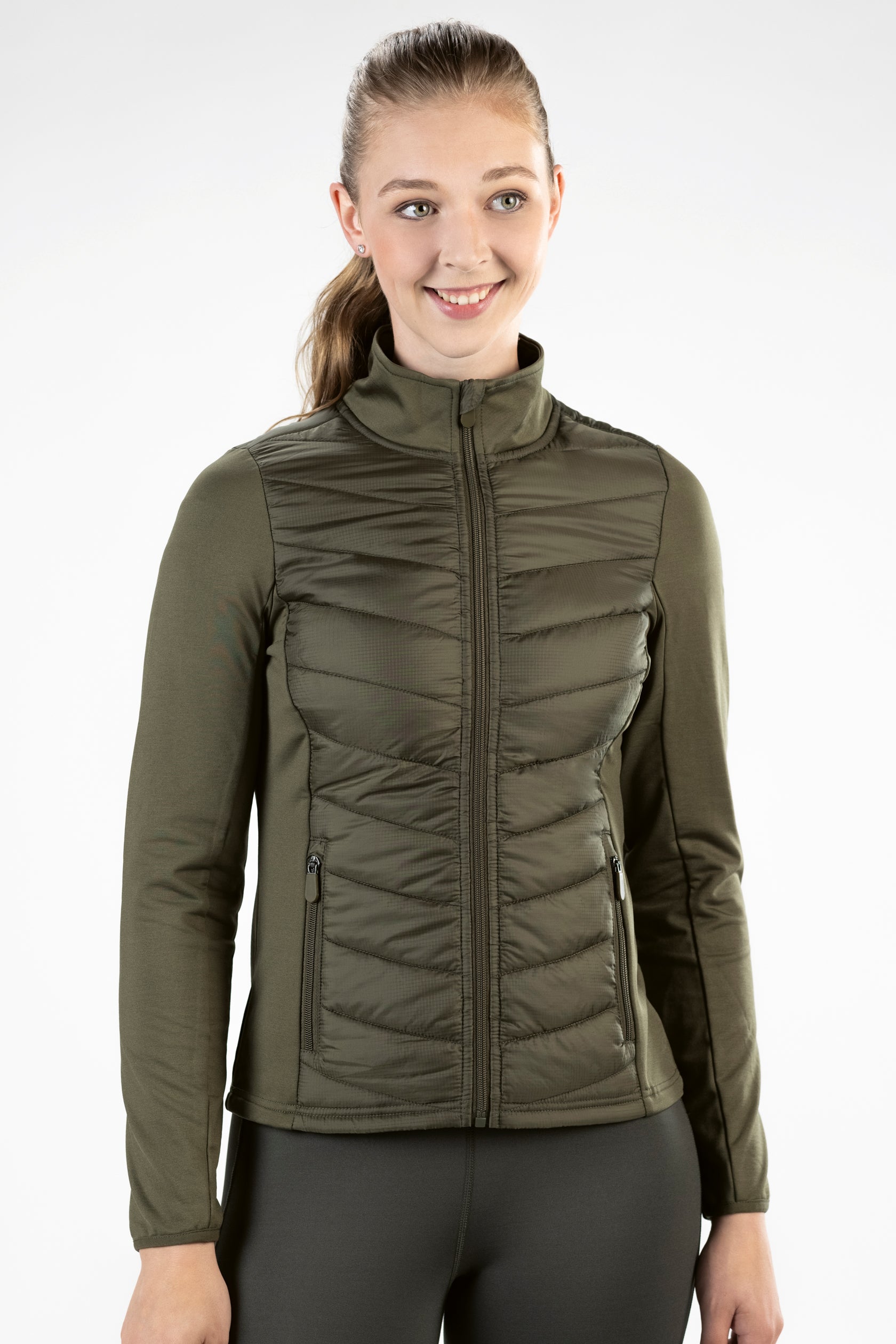 Jersey/nylon jacket Prag Style 5700 olive green / EU128/age 6-7