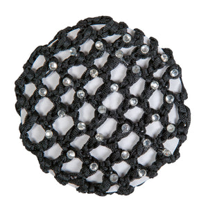 Hair net with glitter stones 9100 black / pcs.