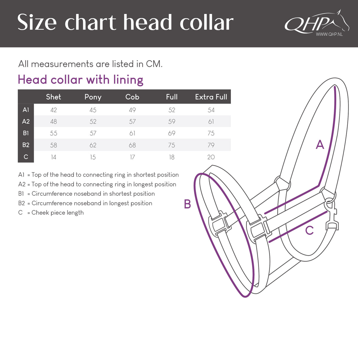 Head collar with lining